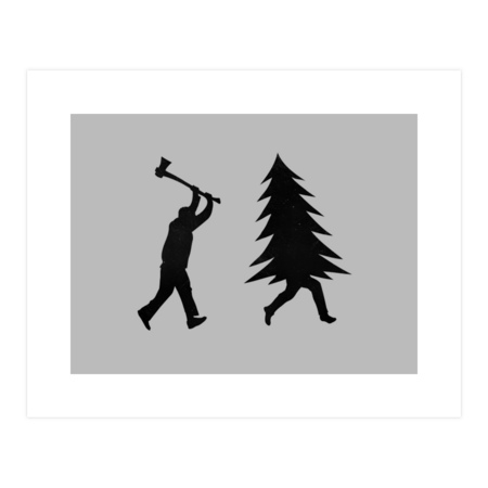 Funny Christmas tree is chased by Lumberjack / Run Forrest, Run! by badbugs
