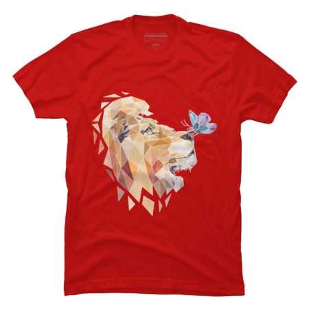 polygonal lion with butterfly by Vladajust