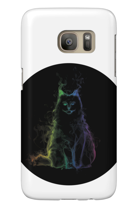 Cat smoke effect silhouette (colorful) - cats lover / animals lo by Vane22april