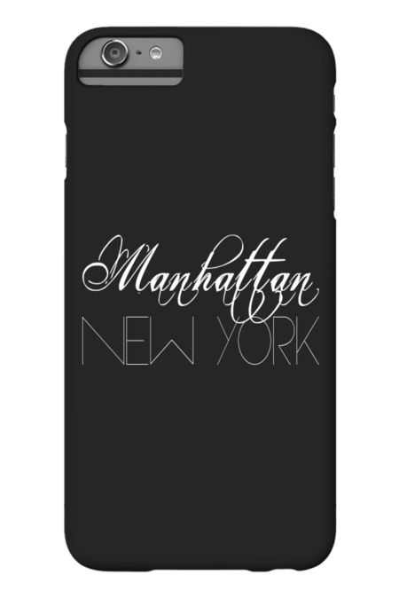 Manhattan New York white on dark by alienart