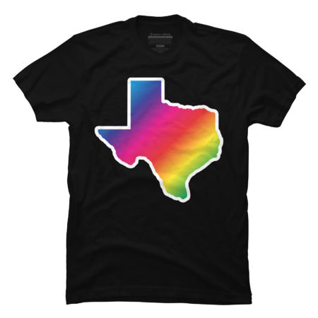 Texas Pride LGBT Gay Pride Lone Star State Neon Rainbow Flag  T-