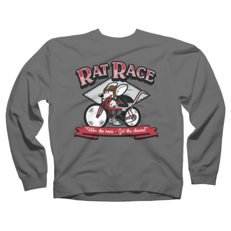 Rat Race Vintage Retro Cartoon Mouse on Motorcycle