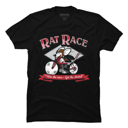 Rat Race Vintage Retro Cartoon Mouse on Motorcycle