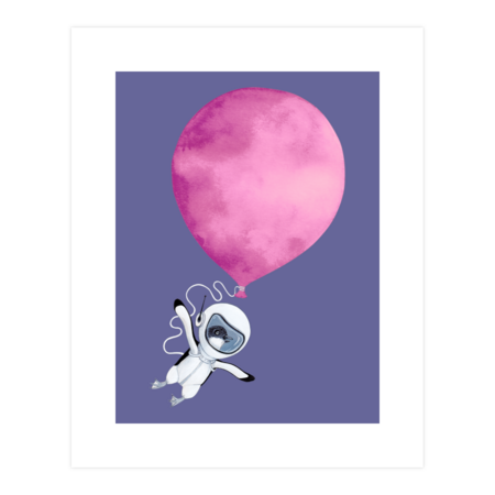 Penguin with pink balloon by Ruta
