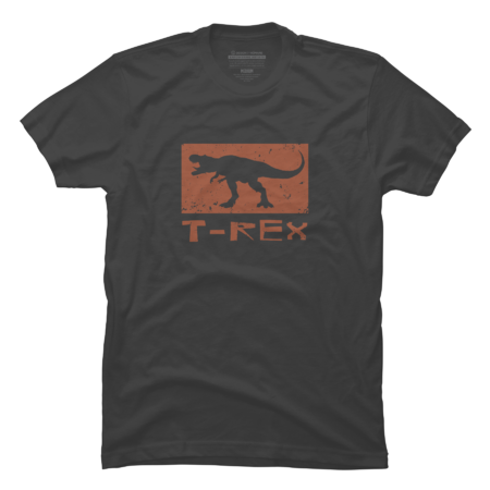 Distressed Retro Red T-Rex Silhouette